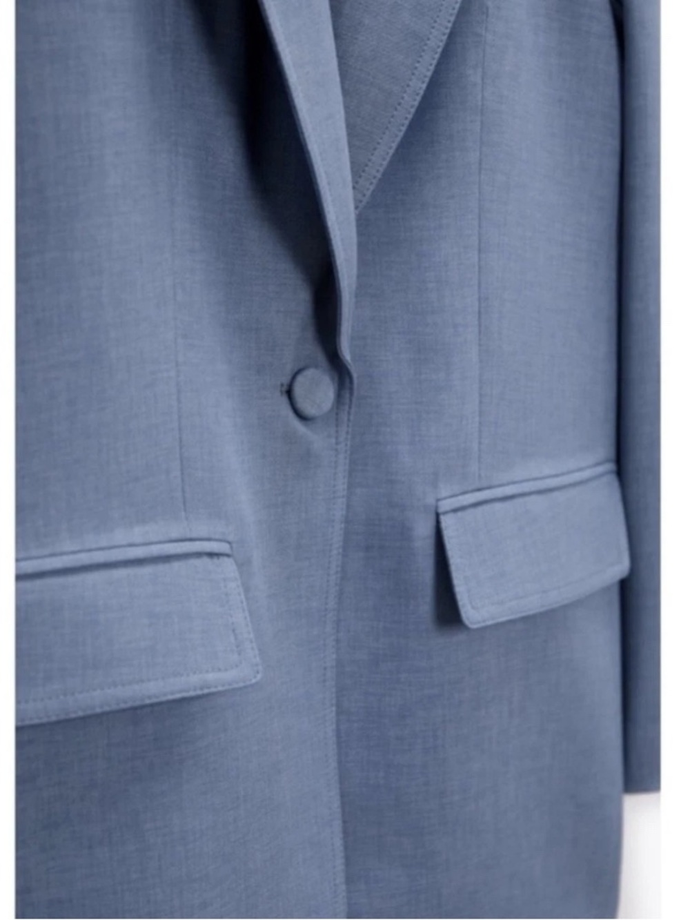 ZARA Set: Single Button Blazer & Tapered Trousers in Pale Blue - M/L - Picture 10 of 16